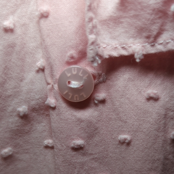 Luli & Me Light Pink Sleeveless Tiered Dress Ruffle Collar + Swiss Dots Size 12 - Picture 7 of 7